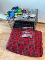 Hondenbench M, kussen, drinkbakken, riem, Dieren en Toebehoren, Ophalen, Nieuw