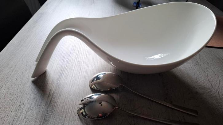 Villeroy & Boch flow Design Saladeschaal met Bestek, Huis en Inrichting, Keuken | Keukenbenodigdheden, Nieuw, Ophalen of Verzenden