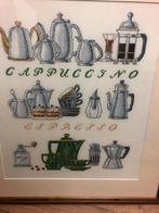 Geborduurd schilderij koffie thema, Ophalen of Verzenden