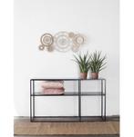 Zwarte stalen side table met marmer blad, Ophalen, Gebruikt, 100 tot 150 cm, Metaal