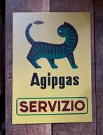 AGIPGAS Servizo reclamebord 25x35 Cm, Verzamelen, Merken en Reclamevoorwerpen, Ophalen of Verzenden, Reclamebord