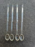 4 DE roerstaafjes en 4 porcelijnen jam en compote lepels., Ophalen of Verzenden, Gebruikt, Overige materialen, Los bestek