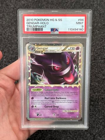 Pokémon PSA 9 Gengar Holo #94 Triumphant HS & SS beschikbaar voor biedingen
