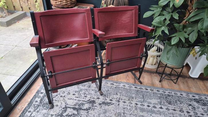 Vintage Bioscoopstoelen - Dubbele Zitplaats, Antiek en Kunst, Antiek | Meubels | Stoelen en Banken, Ophalen
