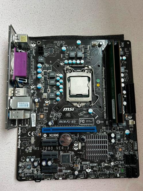 MSI moederbord met Intel i5 en ram, Computers en Software, Moederborden, Zo goed als nieuw, Intel, DDR3, Ophalen of Verzenden