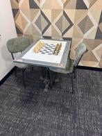 Antieke Schaaktafel met Marmeren Stukken, Antiek en Kunst, Antiek | Meubels | Tafels, Ophalen of Verzenden