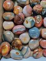 Kleine handstenen van polychroom jaspis,  per 100 gram 4-6 s, Ophalen of Verzenden, Mineraal