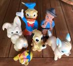 6 oude rubber (piep) poppetjes of dieren, Ophalen of Verzenden, Zo goed als nieuw