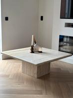 Travertin salontafel, 100 tot 150 cm, Vierkant, Zo goed als nieuw, Minder dan 50 cm