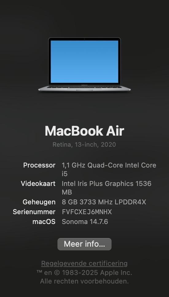 MacBook Air 13" – Intel Core i5 – In zeer goede staat, Computers en Software, Apple Macbooks, Zo goed als nieuw, MacBook Air, 13 inch