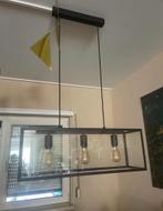 Industriële hanglamp metaal en glas, Huis en Inrichting, Lampen | Hanglampen, Ophalen, Zo goed als nieuw, Metaal, Minder dan 50 cm