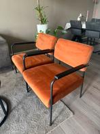 2 oranje bijzetstoelen, Ophalen, Gebruikt, Minder dan 75 cm, Stof