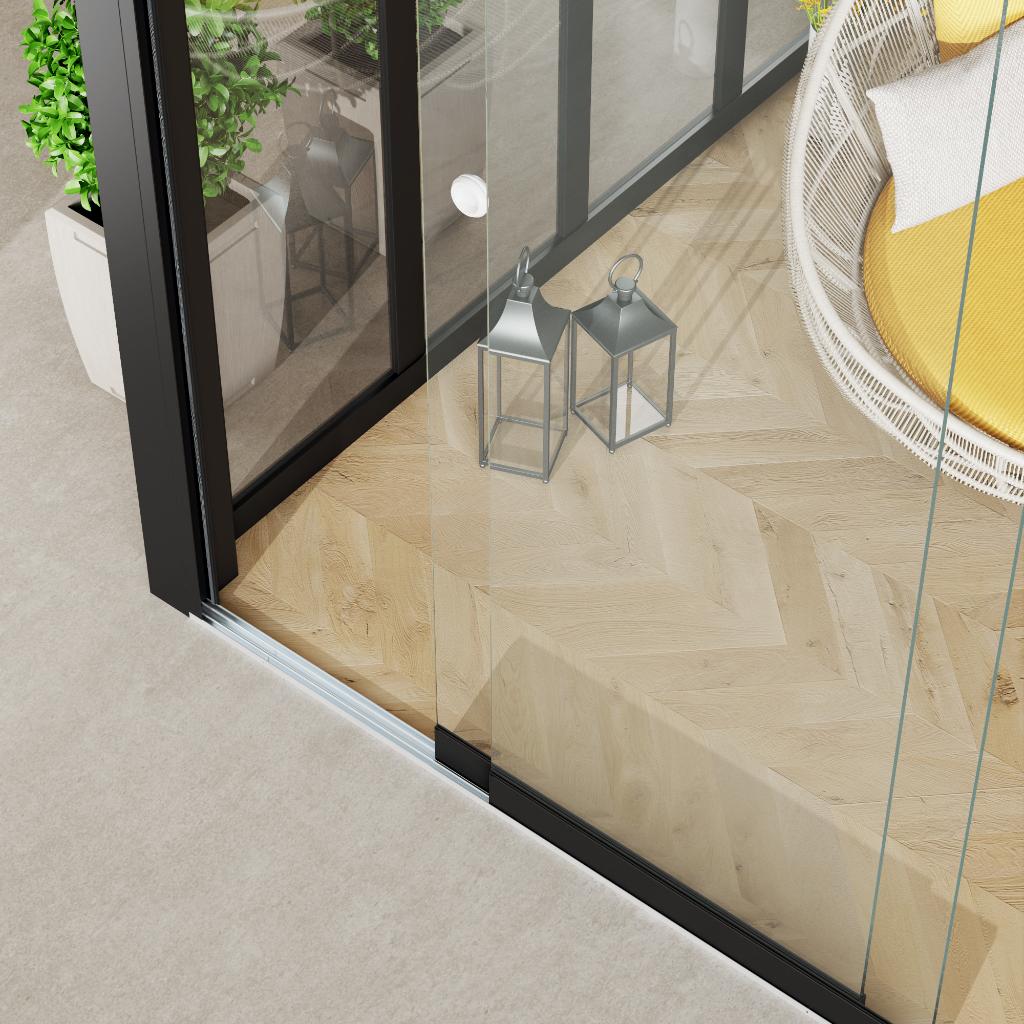 Glazenschuifwand / glazen schuifwanden overkapping p/m € 109, Verzenden, Nieuw, Veranda