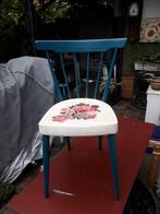 eetkamerstoel jaren zestig gepimped, Huis en Inrichting, Stoelen, Ophalen, Gebruikt, Blauw, Hout