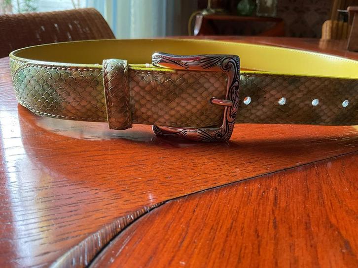 IZGS VERKERENDE LEREN MADE IN ITALY NANNI CROCOPRINT RIEM, Kleding | Dames, Riemen en Ceinturen, Zo goed als nieuw, Tailleriem
