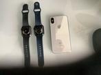 iPhone X + 2x Apple Watch (5 & 6) - Gebruikt, Telecommunicatie, Mobiele telefoons | Apple iPhone, Ophalen, Gebruikt, Zilver, IPhone X
