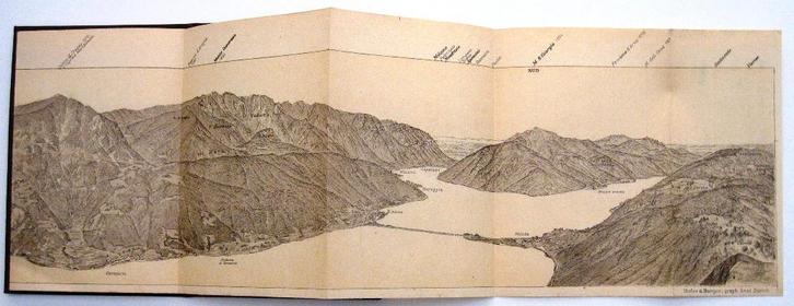Panorama del Salvatore 1890 Leporello Meer van Lugano, Antiek en Kunst, Antiek | Boeken en Bijbels, Ophalen of Verzenden