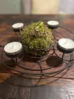 Kaarsenhouder (kerst)krans tafelstuk, Overige materialen, 25 tot 50 cm, Zwart, Ophalen of Verzenden