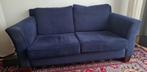 Bank donkerblauw 2 zits, Ophalen, Gebruikt, Tweepersoons, 75 tot 100 cm