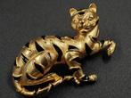 Vintage Trifari Ark Emaille Figuratieve Luipaard Panter, Sieraden, Tassen en Uiterlijk, Broches, Overige materialen, 4 tot 7 cm
