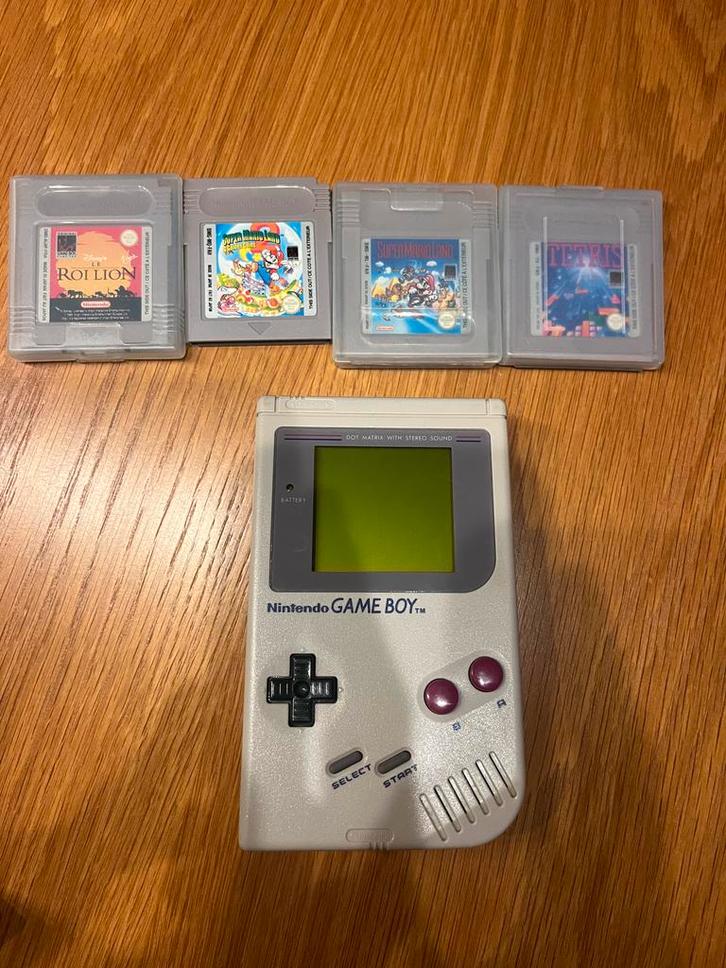 Game Boy Classic Compleet met 4x Games, oplader & Tas, Spelcomputers en Games, Spelcomputers | Nintendo Game Boy, Gebruikt, Game Boy Classic
