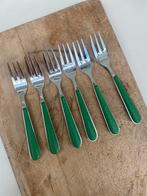 Vintage Groene Gebaksvorkjes - Set van 6, Ophalen of Verzenden