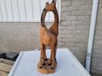 Zeer mooie houten giraffen beeld, Ophalen of Verzenden