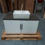 Badmeubel met waskom glans wit enhoutlook blad 100 x 50 nr79