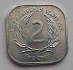 2 Cent 1981 Oostelijke Caraïben Prachtige UNC Munt Vierkant, Ophalen of Verzenden