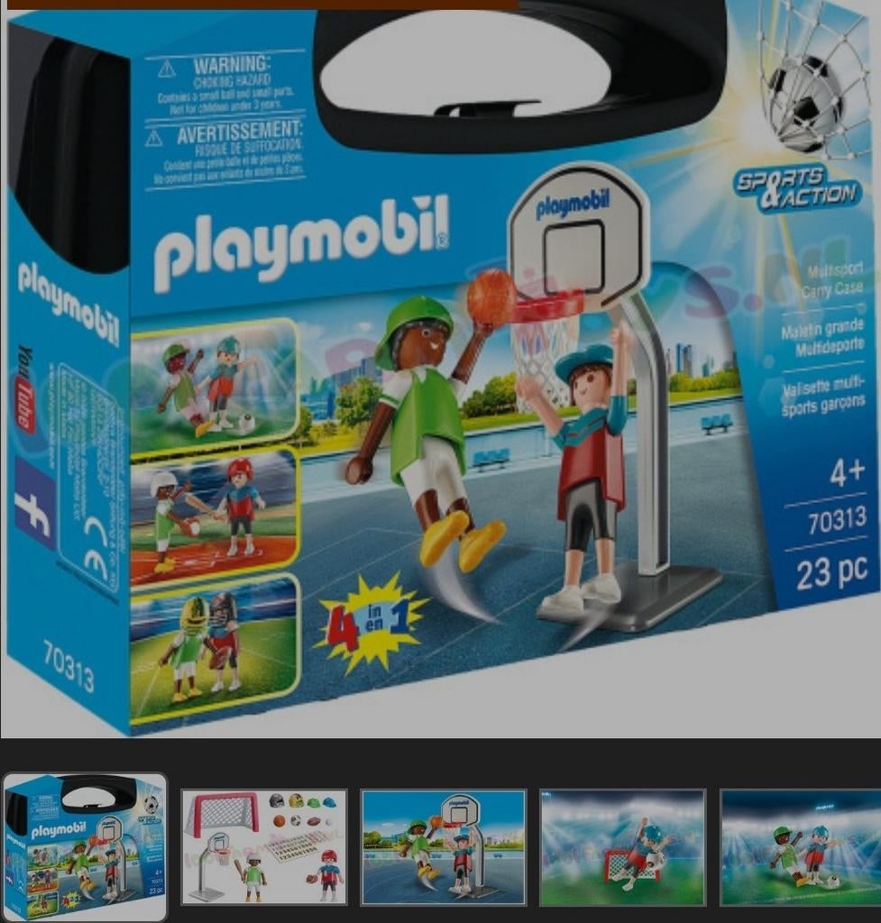 Te koop: playmobil multisport - 70313 + extra poppetjes, Ophalen, Zo goed als nieuw, Complete set