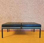 Vintage zwarte skaileren Bank - sofa poef bankje voetenbank, Huis en Inrichting, Metaal, Tweepersoons, 75 tot 100 cm, Ophalen of Verzenden