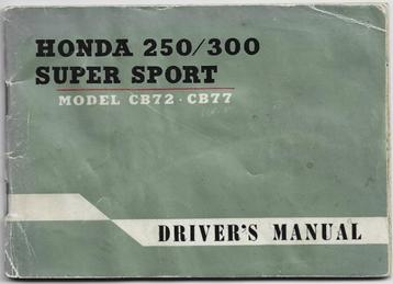 Honda C72 Honda C77 250cc en 350 cc driver manual beschikbaar voor biedingen