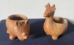 2 Bloempotjes in vorm van een dier .(neushoorn en lama)., Tuin en Terras, Bloempotten, Binnen, Ophalen of Verzenden, Zo goed als nieuw