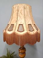 XXL vintage stalamp vloerlamp varkensleer franjes hout 170, Ophalen of Verzenden, Zo goed als nieuw, Hout, Midcentury jaren 70/80 schemerlamp stalamp