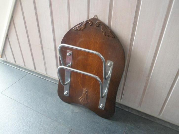 Art Deco wandhouder chroom houder kranten lectuur krantenbak, Antiek en Kunst, Antiek | Woonaccessoires, Verzenden