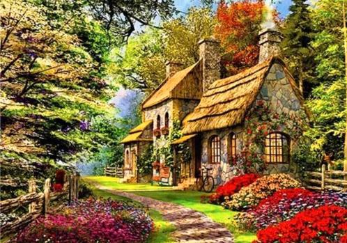 DP Huis Landschap R.S. Size:20x15cm 20 Kleuren, Hobby en Vrije tijd, Knutselen, Nieuw, Ophalen of Verzenden