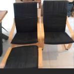 2 ikea stoelen met bijbehorende voetenbankje, Ophalen of Verzenden, Zo goed als nieuw