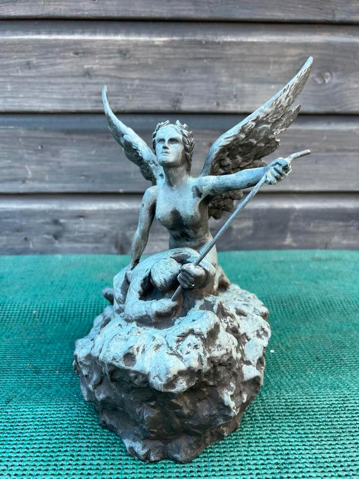 Bronzen  Oude ! Beschermengel Beeld, Antiek en Kunst, Kunst | Beelden en Houtsnijwerken, Ophalen