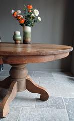 Ronde teak tafel 140cm, Ophalen, Gebruikt, Rond, 100 tot 150 cm