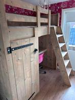 Steigerhouten Hoogslaper met Bureau & Kast, Ophalen, Gebruikt, Eenpersoons, 200 cm
