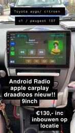 Android radio nieuw 10inch aygo 107 C1 carplay, Ophalen of Verzenden, Zo goed als nieuw