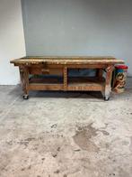 Grote Oude Werkbank op wielen!, Doe-het-zelf en Verbouw, Werkbanken, Ophalen, Gebruikt, 170 cm of meer, Bankschroef