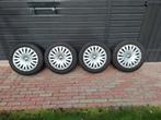 4 originele vw velgen met winterbanden en wieldoppen, Auto-onderdelen, Banden en Velgen, Ophalen, 16 inch, Banden en Velgen, 205 mm