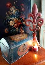 Kleine antieke bruidskist, handbeschilderd,volkskunst, Ophalen of Verzenden