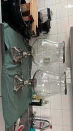 Glazen stolp met zilveren voet, Antiek en Kunst, Antiek | Glas en Kristal, Ophalen of Verzenden