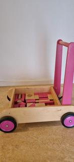 Houten loopwagen van Dijk met blokken, Kinderen en Baby's, Speelgoed | Houten speelgoed, Ophalen, Duw- of Trekspeelgoed