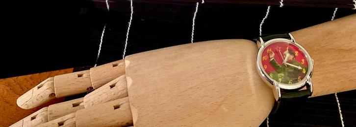 Vintage Mao Polshorloge - Zwaaiende Voorzitter, Sieraden, Tassen en Uiterlijk, Horloges | Heren, Gebruikt, Polshorloge, Overige merken