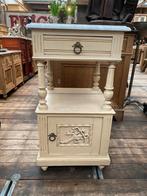 Brocante Frans Kastje nachtkastje met Marmeren Plaat, Ophalen