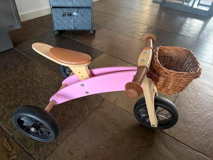 Roze Loopfiets met Mandje extra, Kinderen en Baby's, Speelgoed | Buiten | Voertuigen en Loopfietsen, Zo goed als nieuw, Loopfiets