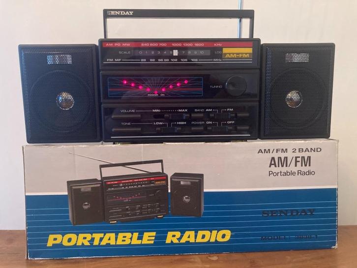 Vintage eighties Senday mini ghettoblaster transistorradio, Audio, Tv en Foto, Radio's, Zo goed als nieuw, Ophalen of Verzenden